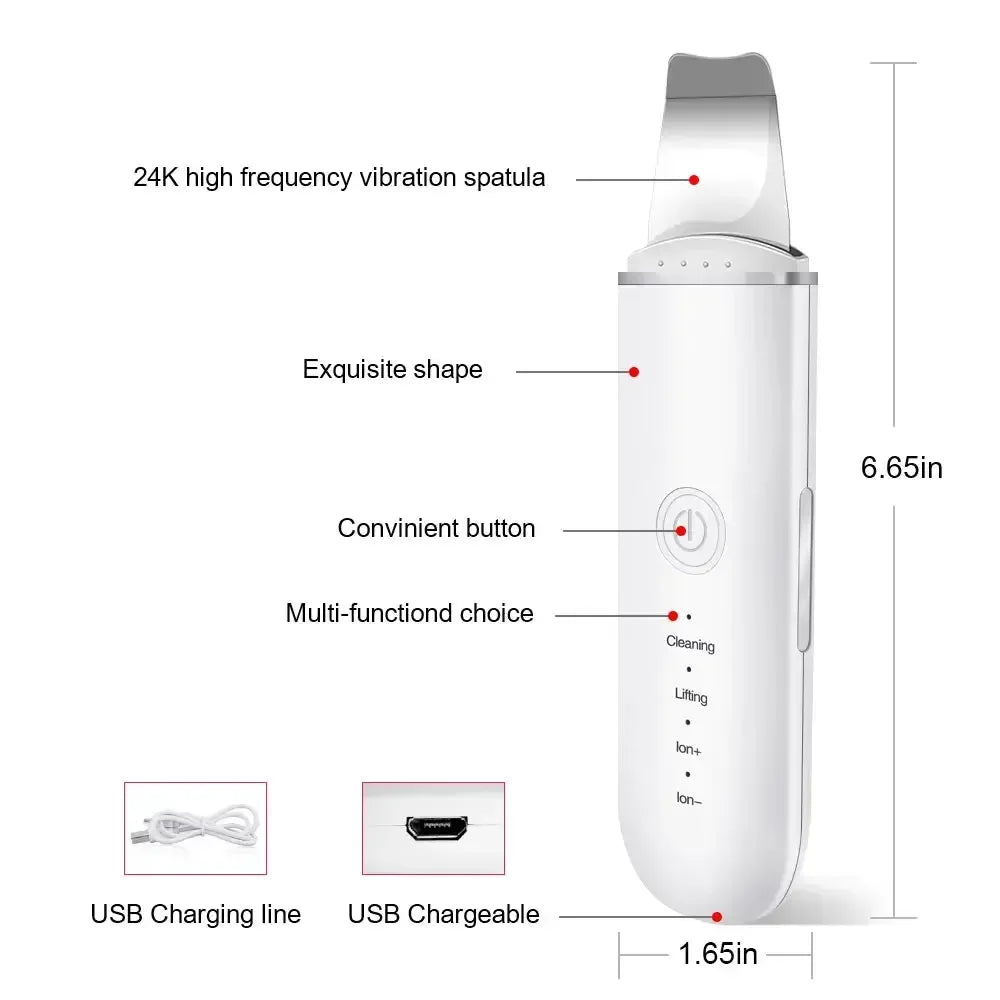 Ultrasonic Skin Scrubber and Facial Lifting skin care Green with box