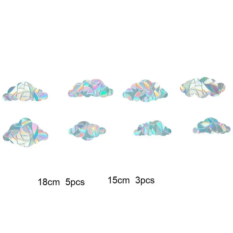 Rainbow Refraction Sticker Cloud 8pcs