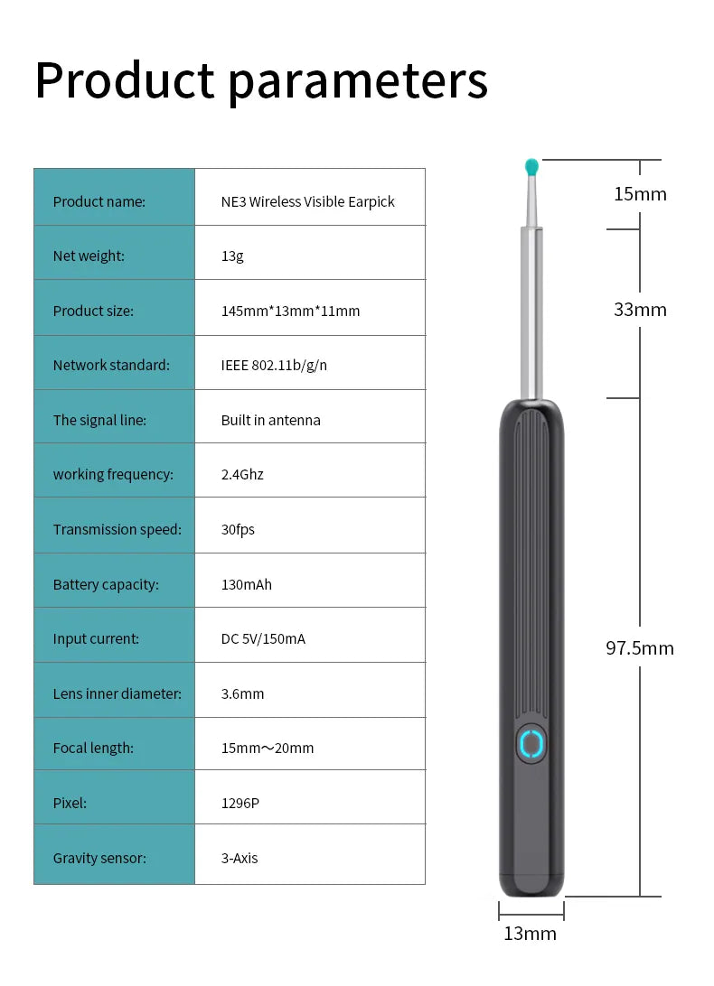 Wireless Intelligent Visual Ear Pick Cleaner