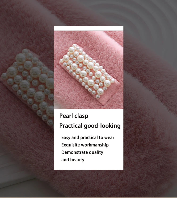 Winter Pearl Plush Scarf For Women