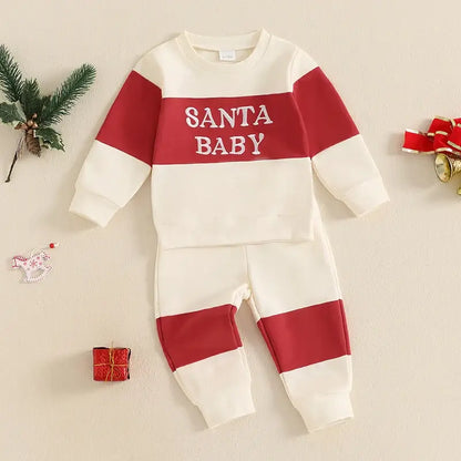 Toddler Baby Boy Christmas Sweatshirt & Pants Outfit Beige / 3-4Y / United States