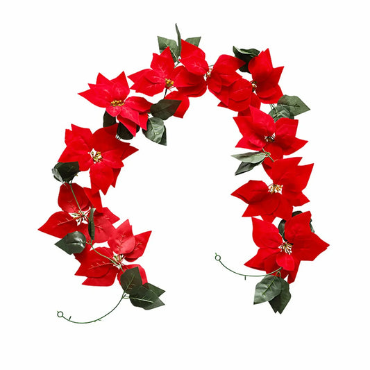 Festive Holly Berry Christmas Wreath with Pinecones Red / 200cm / United States