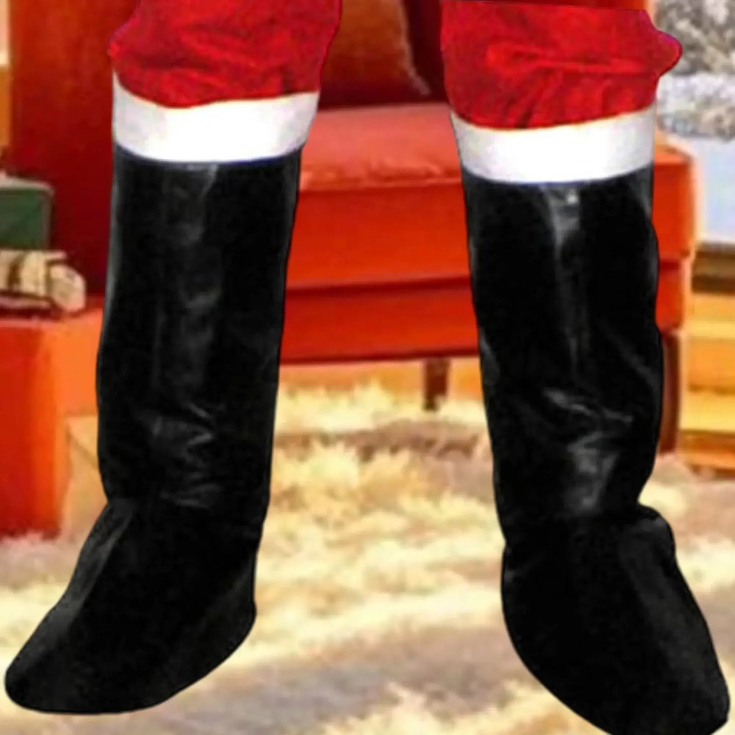 Christmas Santa Claus Costume Set with Sock Shoes & Boot Covers black / 23cm 37cm 43cm / United States