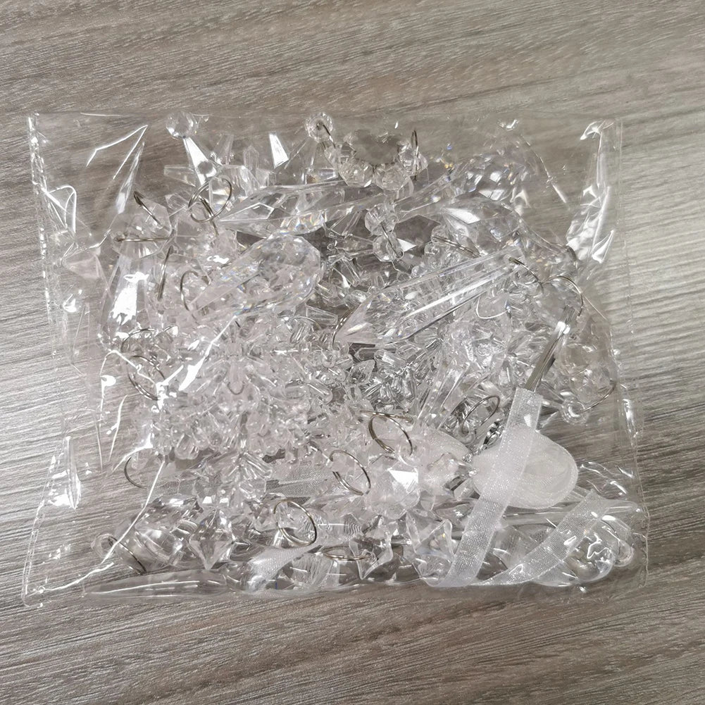 10Pcs Acrylic Crystal Snowflake & Icicle Ornaments