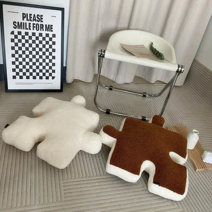 Puzzle Pillow Home Decoration 55cm brown