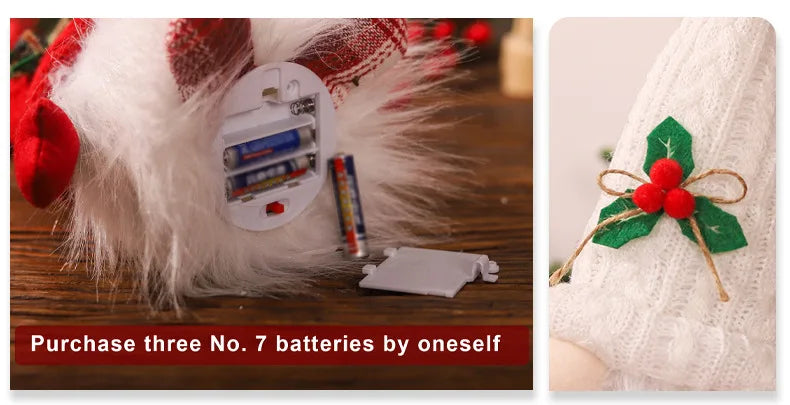 Christmas Elf Knitted Gnome with LED Light