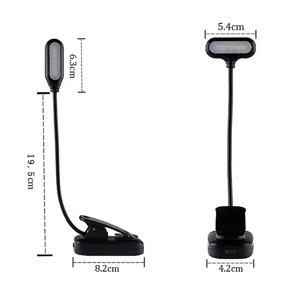 Adjustable Mini Clip-On Study Desk Lamp Black 01