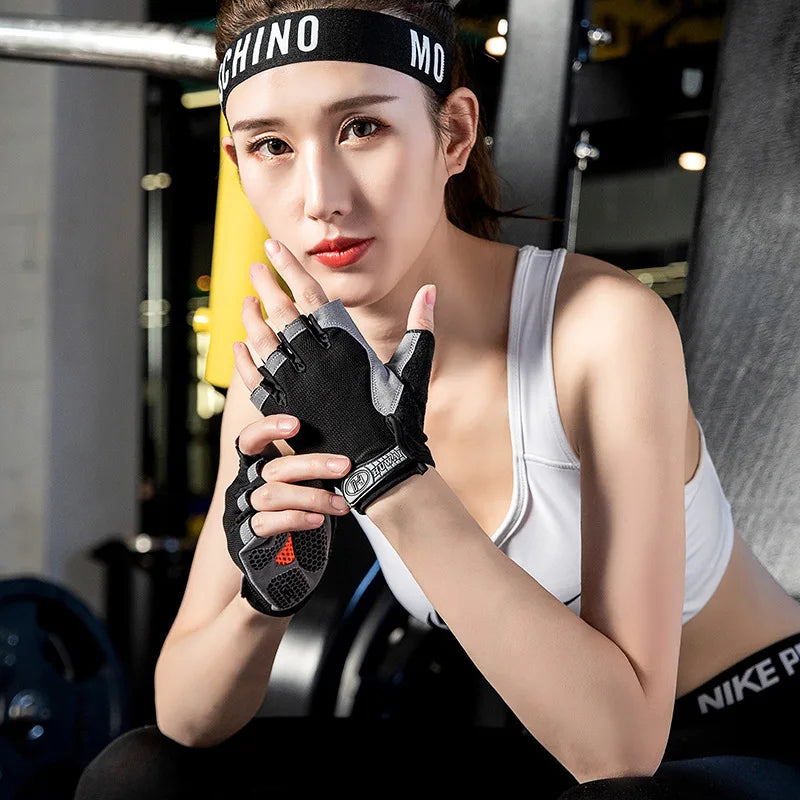 Breathable Half Finger Gym Dumbbells Gloves