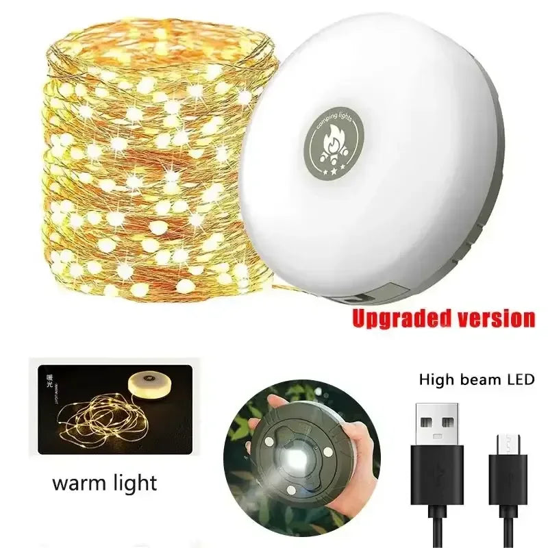 4-in-1 LED Camping Reel Light Warm / United States