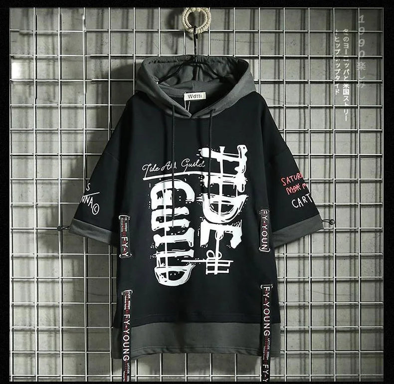 Stylish Letter Graffiti Men's Hoodies Techwear Streetwear