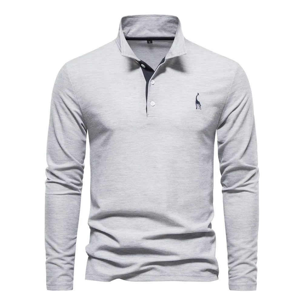 Long Sleeve Golf Polo Shirts Homme Spring Tshirt