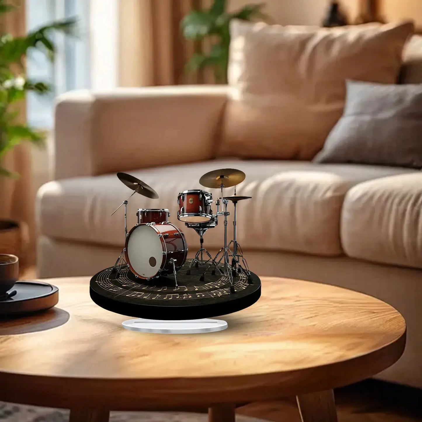 Creative Acrylic Desktop Ornament – 2D Drum Stand Hand Figure
