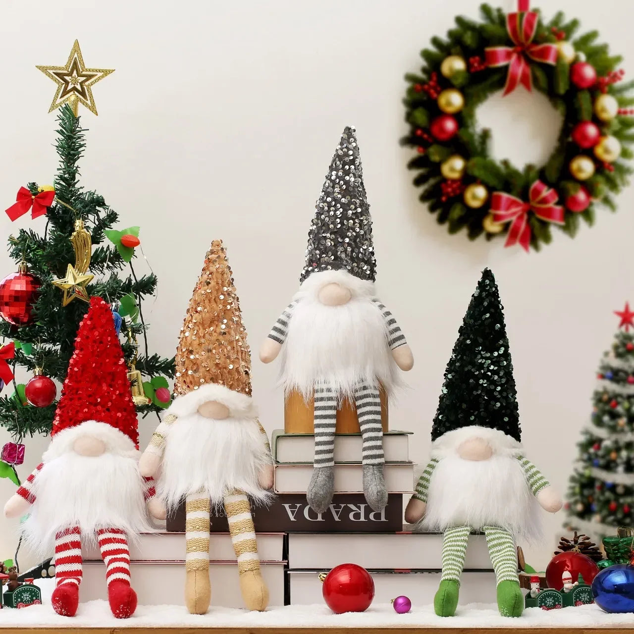 Christmas Elf Knitted Gnome with LED Light