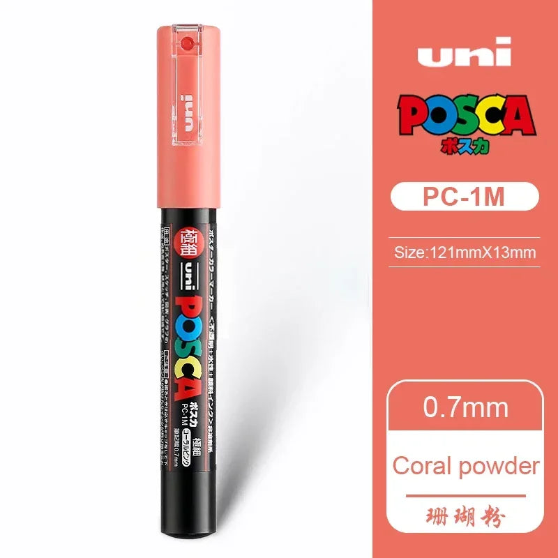1 UNI Ball POSCA PC-1M Marker Pen POP Poster Coral powder