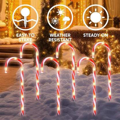 Christmas Candy Cane Pathway Marker Lights Set United States / 12 pack