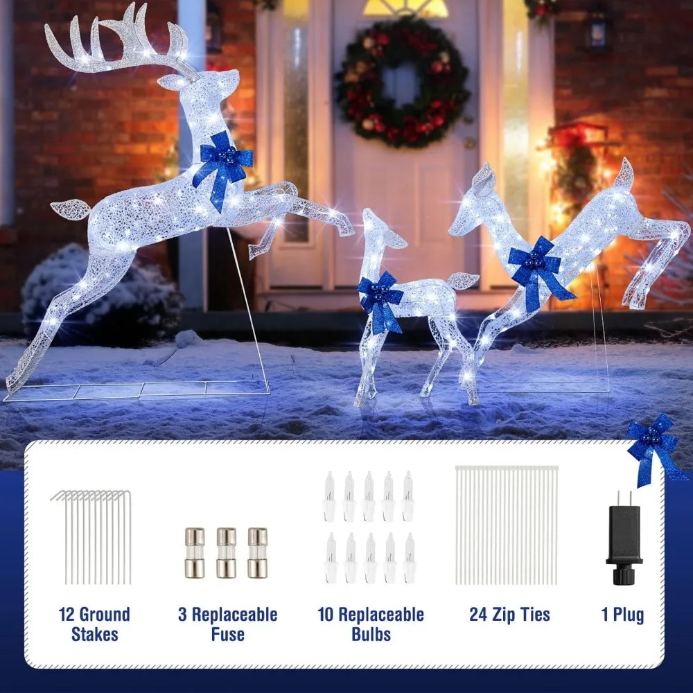 Lighted Christmas Reindeer Family Set with 255 LED Lights
