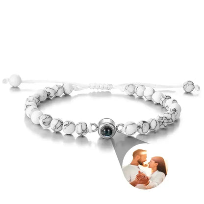 Multiple Photo Projection Bracelets Style 4 / Gold Beads / United States