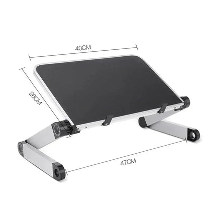 Adjustable Folding Laptop Desk White(with fan)-L