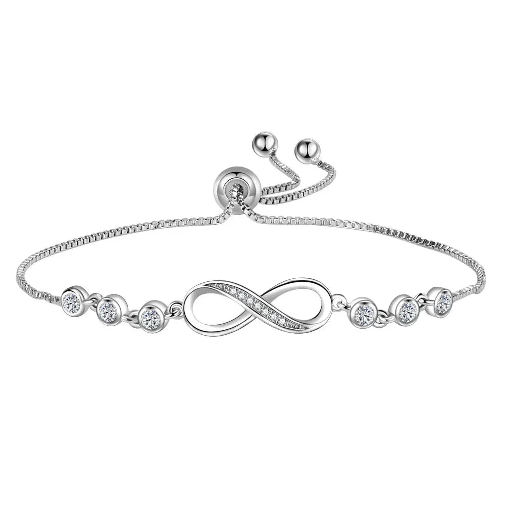 Infinite Inlaid Round Cubic Zircon Bracelet silver