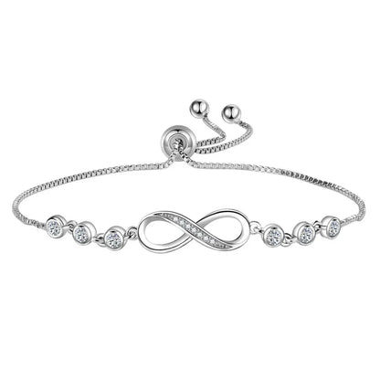 Infinite Inlaid Round Cubic Zircon Bracelet silver