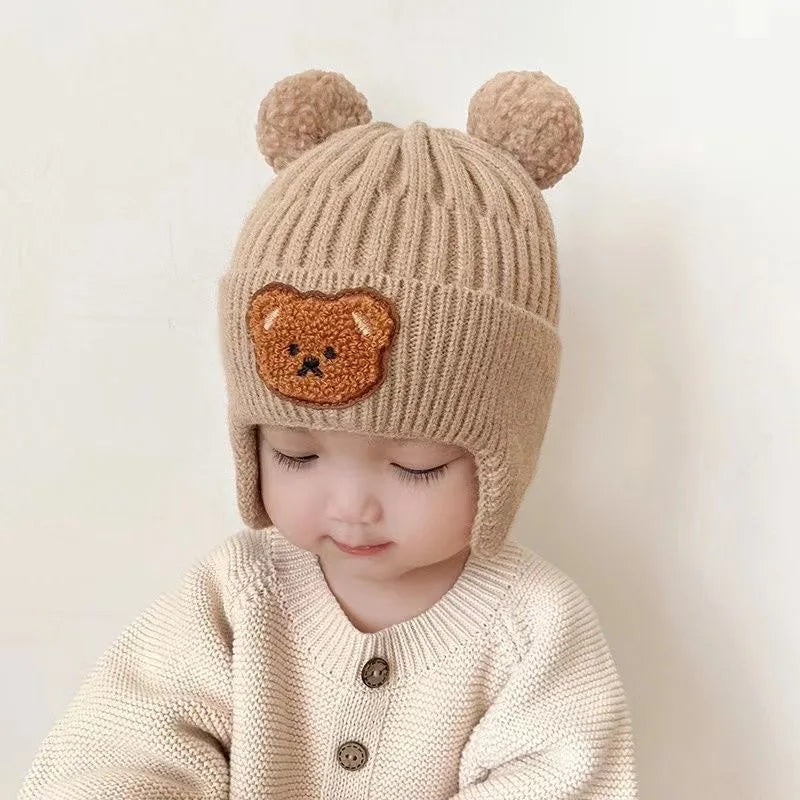 Winter Baby Beanie Hat Cartoon Bear Ear Protection