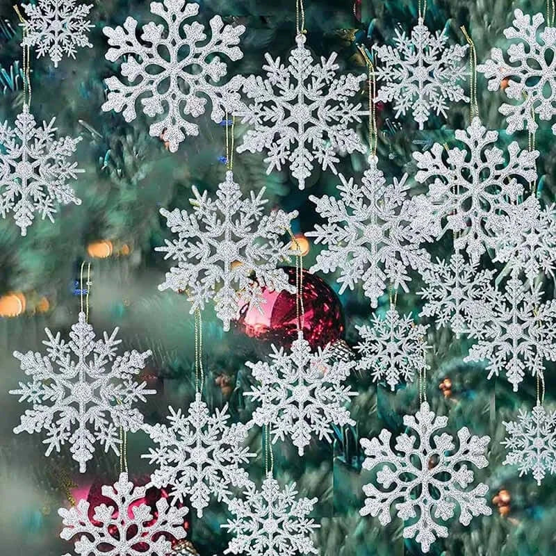Pack Multi-Color Fake Snowflakes White 12pcs / United States