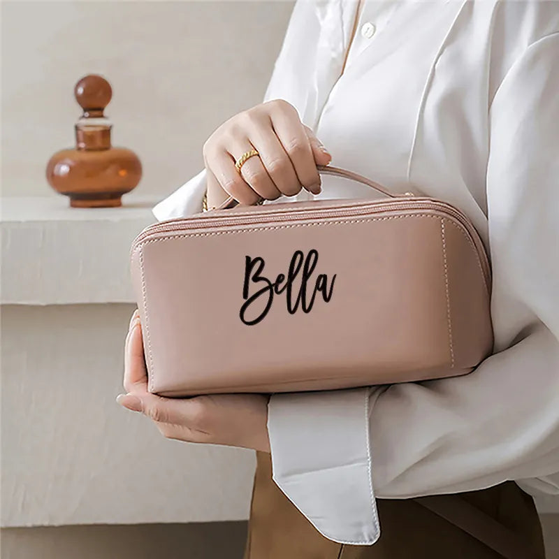 Personalised Cosmetic Bag Portable PU Makeup Pouch