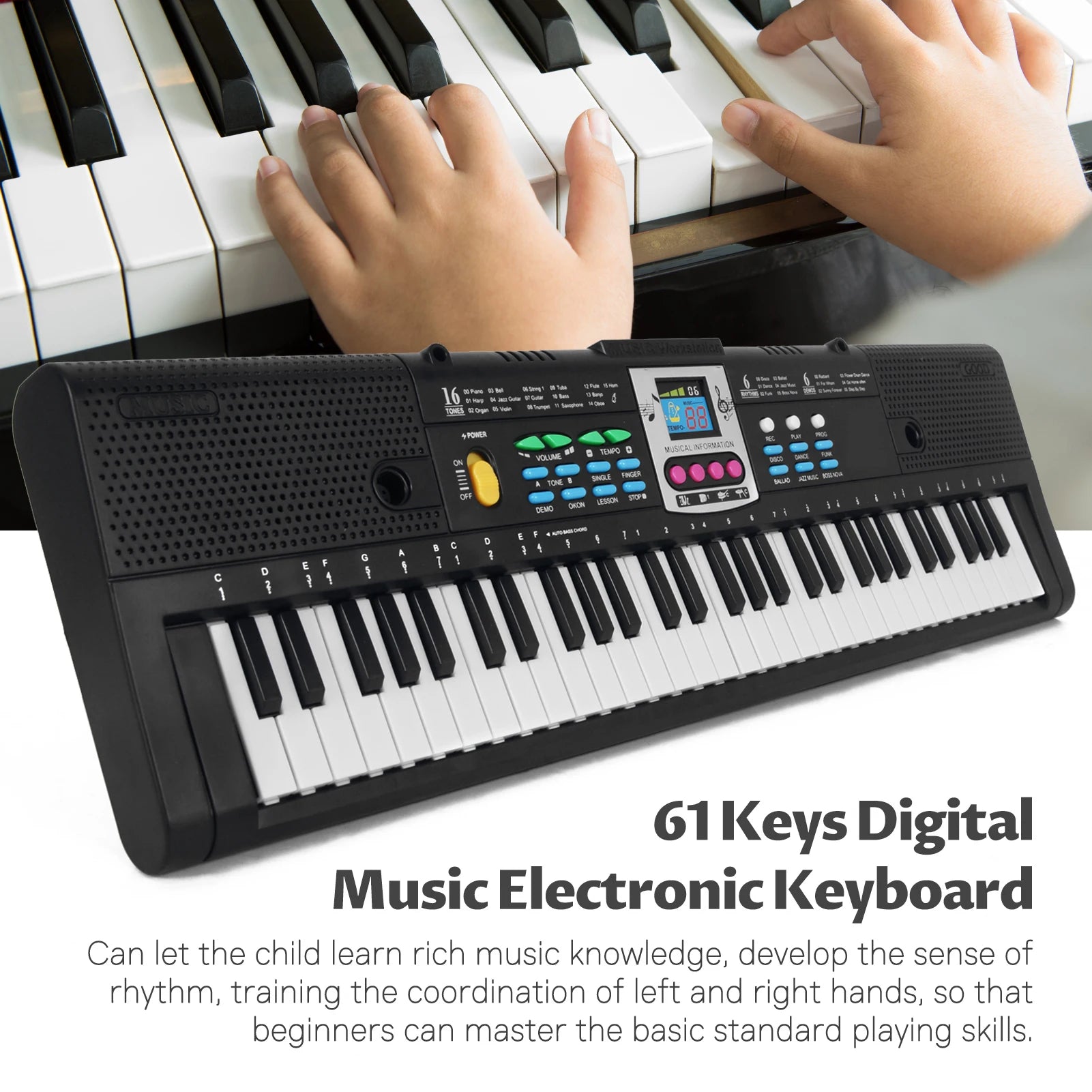 Electronic Keyboard with Microphone Function Musical Instrument  for Kids