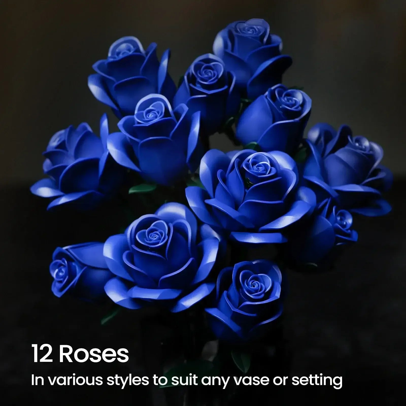Blue Rose Bouquet Building Blocks Set 12PCS / United States