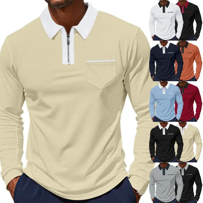 Men’s breathable polo long sleeve shirt perfect for outdoor activities.