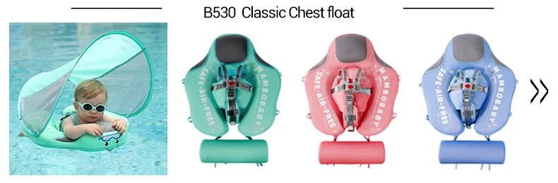 Non-Inflatable Baby Float with Canopy Waist Swimming Chest