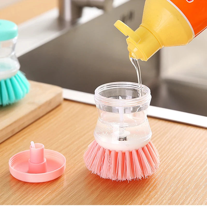 Dishwashing Brush with Washing Up Liquid Soap