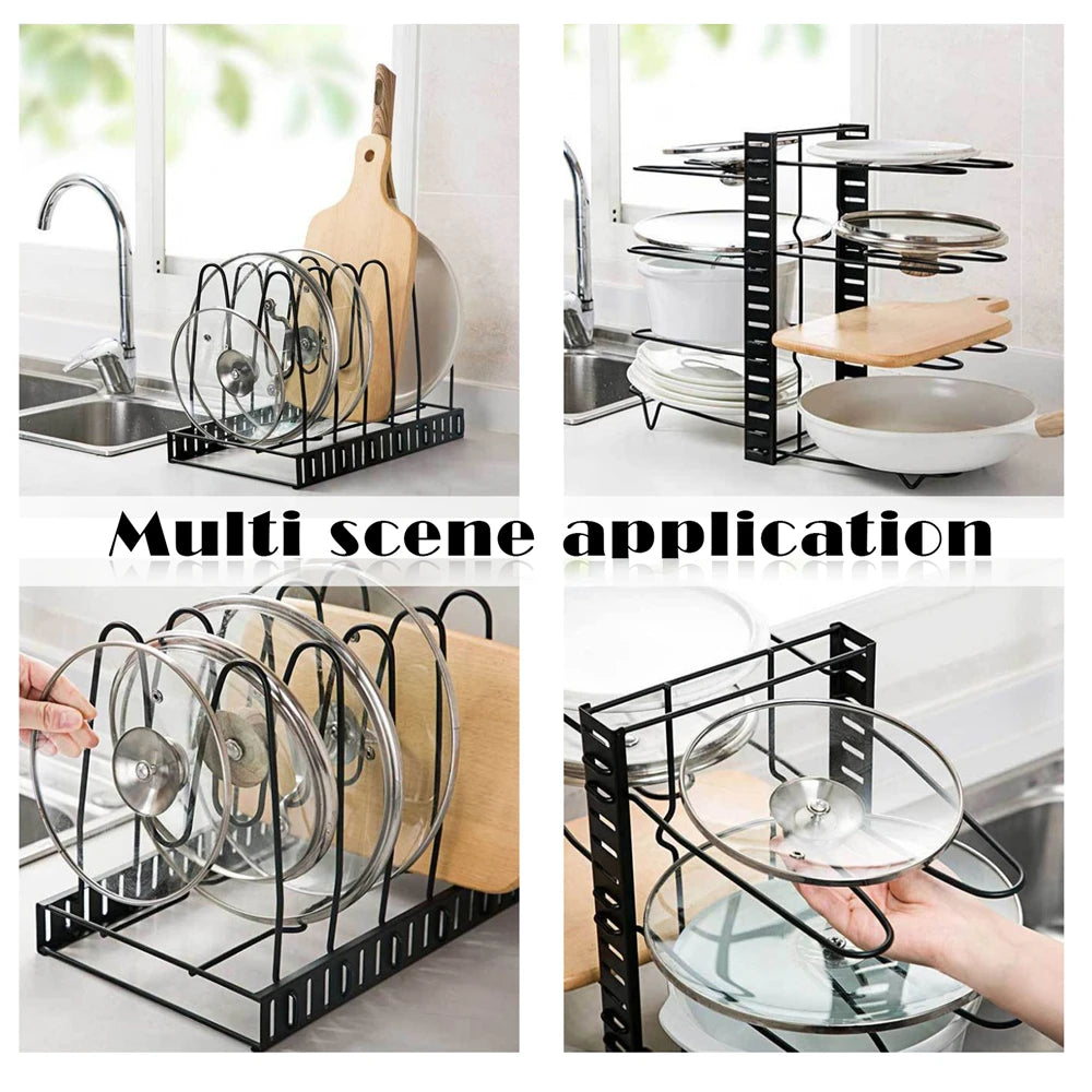 8 Tiers Pan Pot Organizer Rack Multi-layer Iron Wire