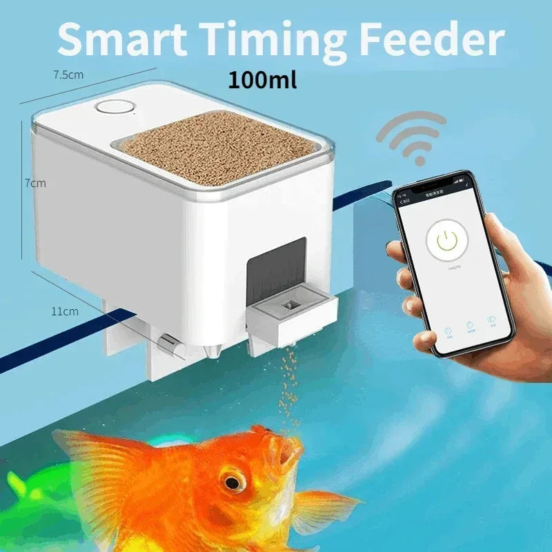 Wifi Wireless Intelligent Remote Control Fish Tank Dispenser Wifi White