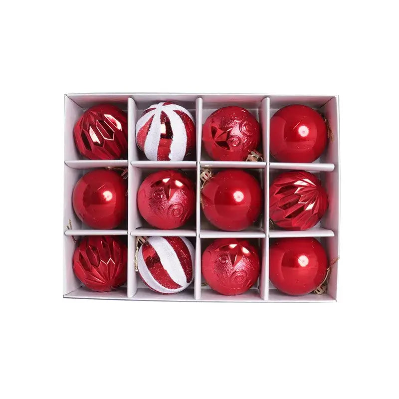 Printed Christmas Ball Ornaments Set