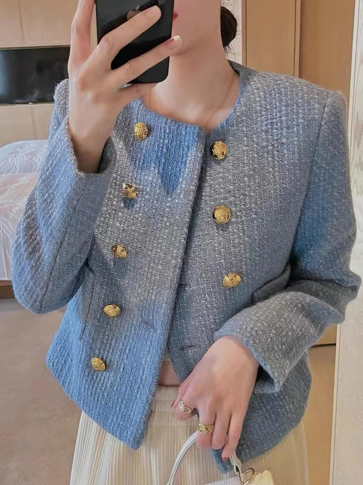 Autumn Winter Brand Luxury Tweed Short Jacket