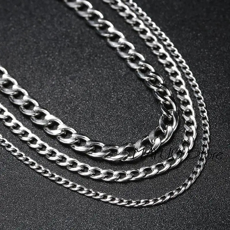 Long Stainless Steel Chain Necklace