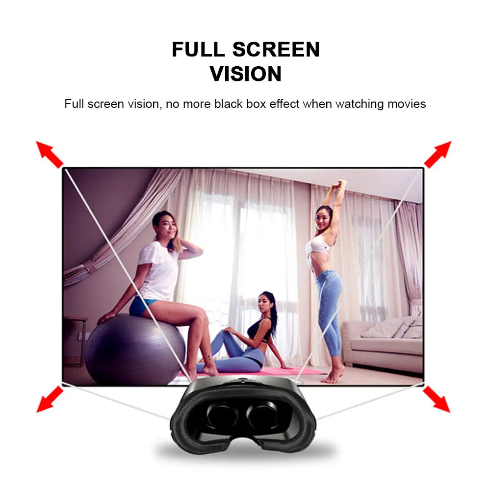 VRG Pro 3D VR Headset with Adjustable Lenses – Immersive Smart Glasses for 3.5–7” Smartphone