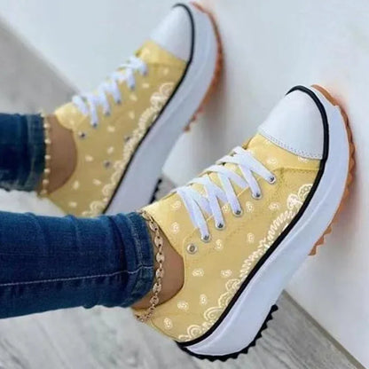 2022 Pattern Canvas Women Sneakers Casual Sport Shoes White / 5