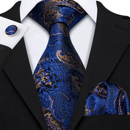 Red Skull Silk Tie Set with Handkerchief – Designer Men’s Necktie for Wedding, Business & Parties