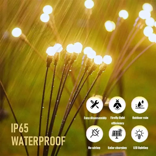10-LED Solar Firefly Garden Lights – Warm White Outdoor Decor