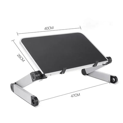 Adjustable Folding Laptop Desk White(with fan)-L