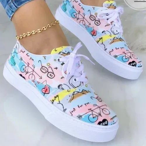 2022 Fashion Graffiti Women Sneakers Trainers Shoes B6 / 10