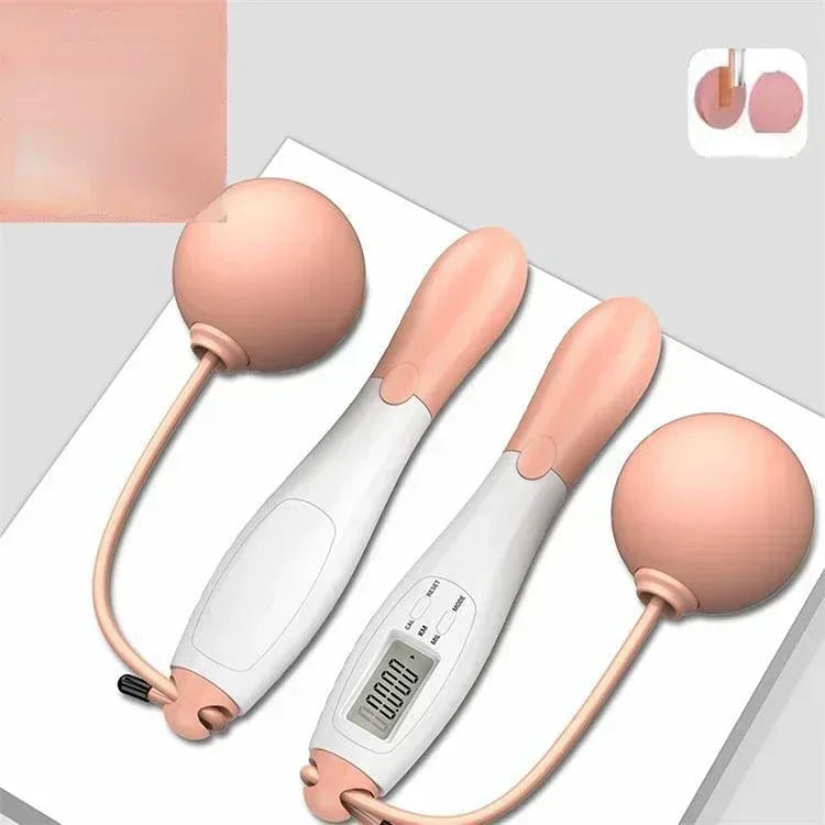 Adjustable Cordless jump rope Fitness gym White Pink ball