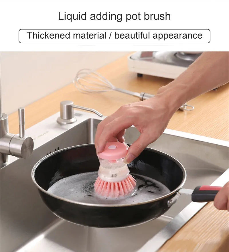 Dishwashing Brush with Washing Up Liquid Soap