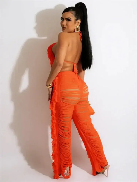 Crochet Beach Wear Set Black / XL