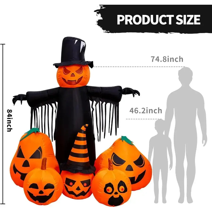 7FT Halloween Inflatable Pumpkin with LED Lights
