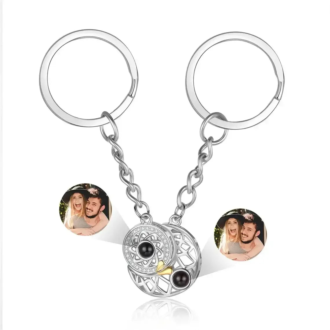 Personalized Custom Sun Moon Photo Projection Set / Silver / United States