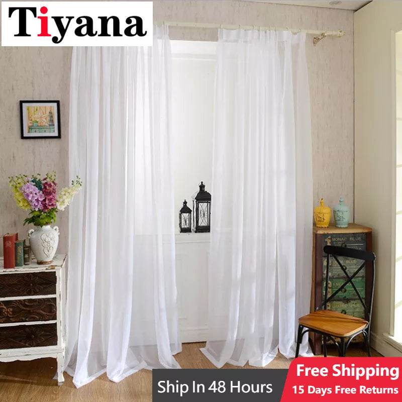 Europe Solid White Yarn Curtain