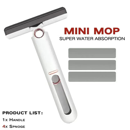 Folding Mini Mop with Self-squeezing 1 Handle 4 Head